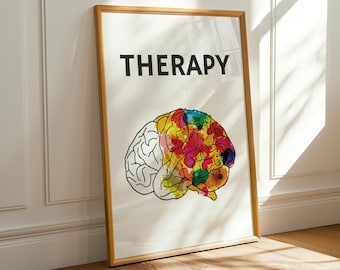 Therapy Mental Health Print Mindfulness Psychological Practice Psychotherapy Office Poster Counseling Emotional Healing Instant Download Art