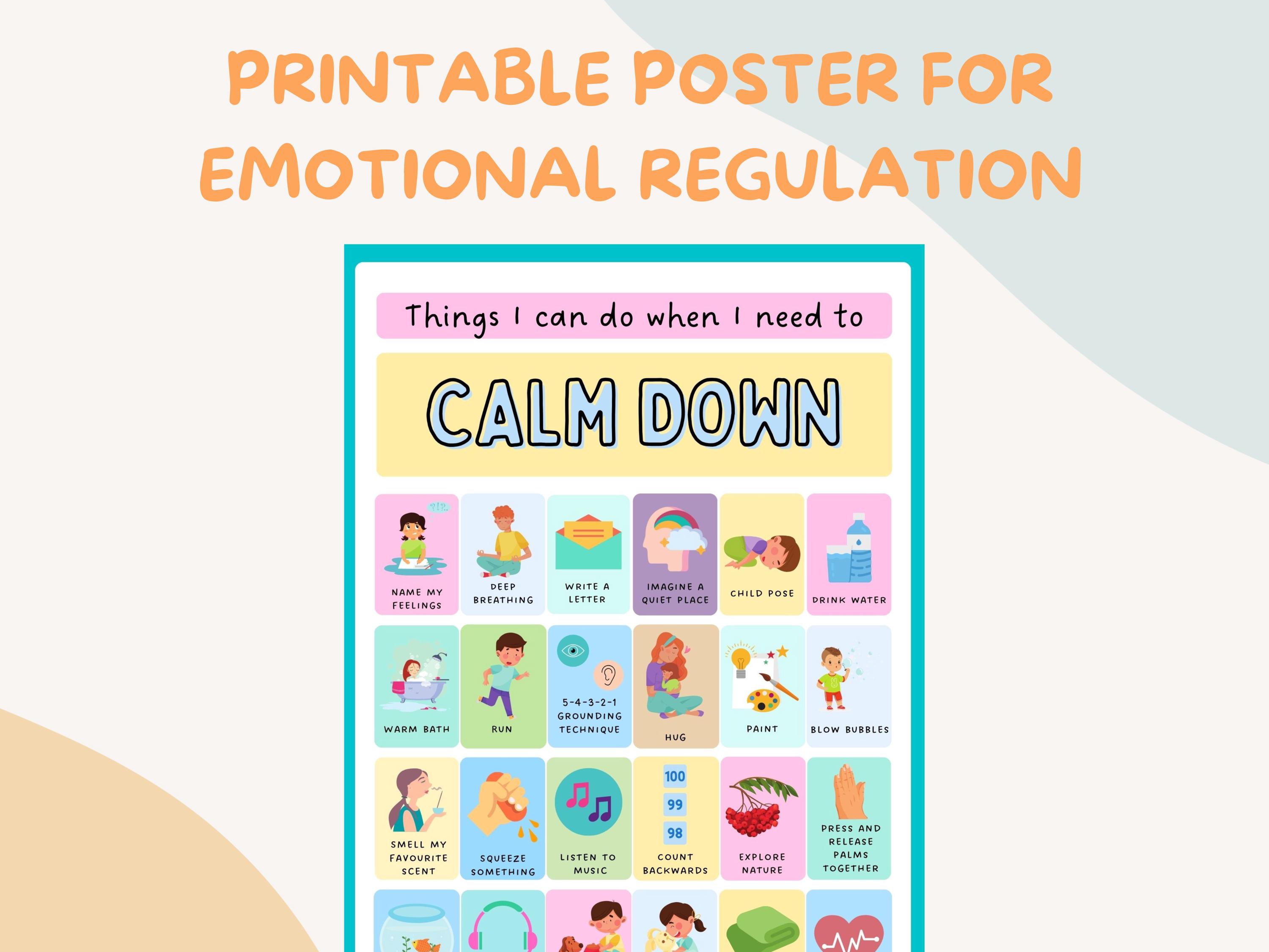 Calming Techniques Poster Kid Toddler Calm Down Strategies Coping ...