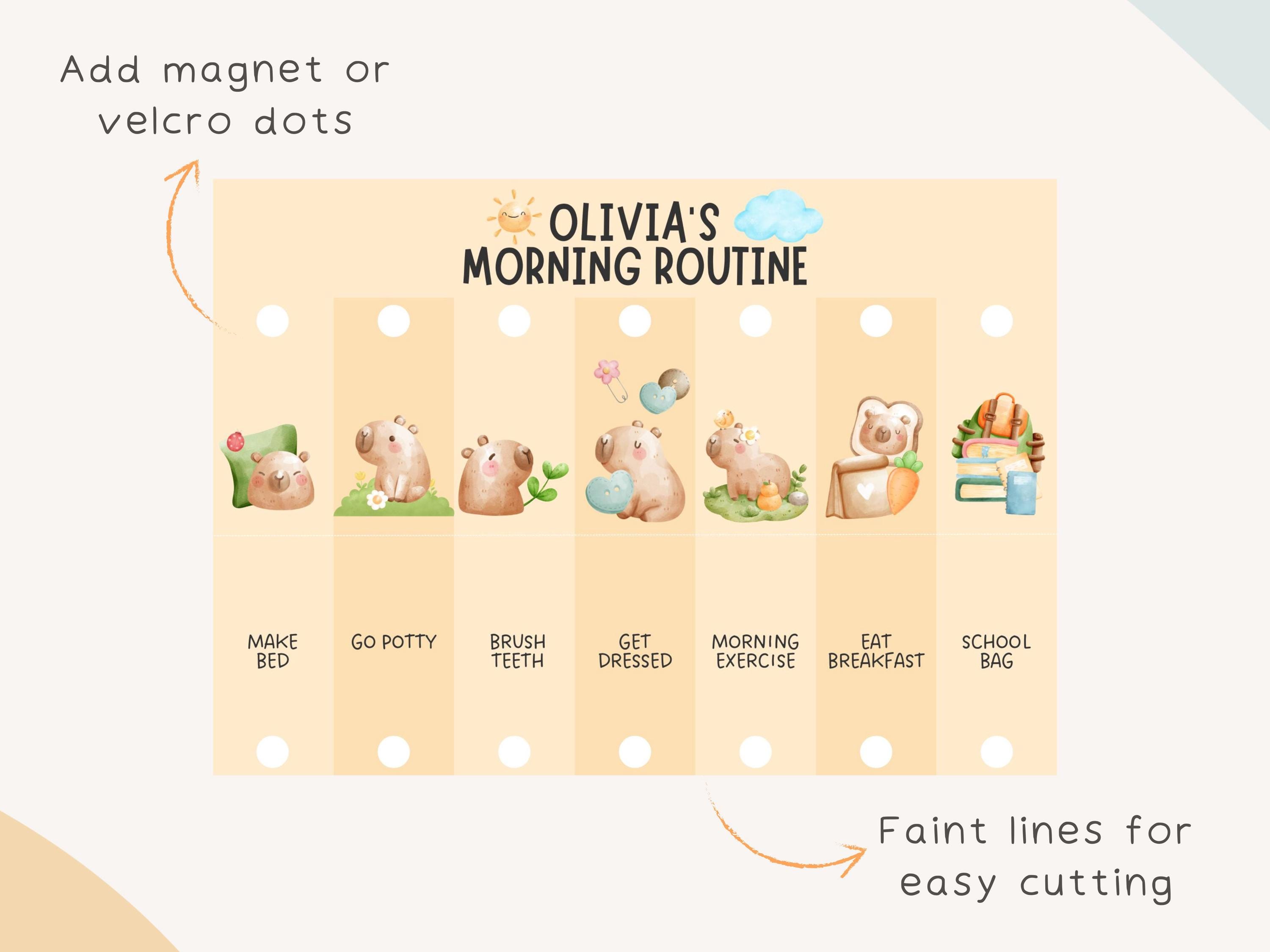 Woodland Capybara Kids Routine Chart: Morning & Bedtime (printable ...