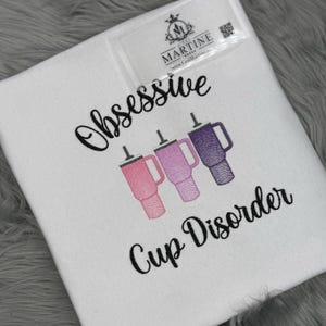 Becher Tasse, Obsessive Cup Disorder, Geschenk, bestickt, T-Shirt, OCD