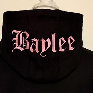 Hoodie, Personalized Gift, English Font, Personalized Name, Embroidered Hoodie Hood, Sweatshirt