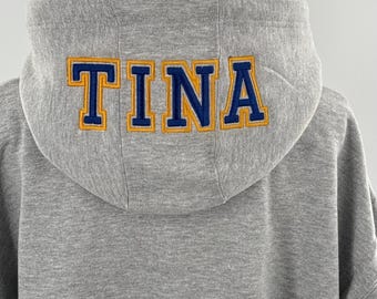 Hoodie, 3D Puff, Personalized Gift, Personalized Name, Embroidered Hoodie Hood, Sweatshirt. 2 Color