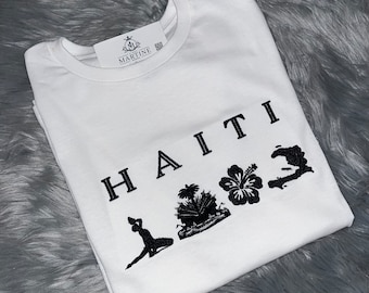 Haiti, Neg Mawon,  1804,  Ayiti, Haitian, Gift, Embroidered,  T-Shirt, Haitian Heritage