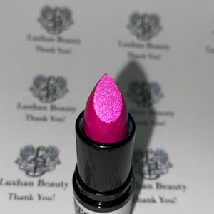 Metallic Lipstick, Fuschia,  Shimmering Fuschia, HD Lipstick Bold, Statement, Shimmer, Sparkle, Shimmery, Glitter,