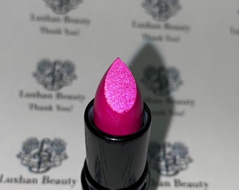 Metallic Lipstick, Fuschia,  Shimmering Fuschia, HD Lipstick Bold, Statement, Shimmer, Sparkle, Shimmery, Glitter,