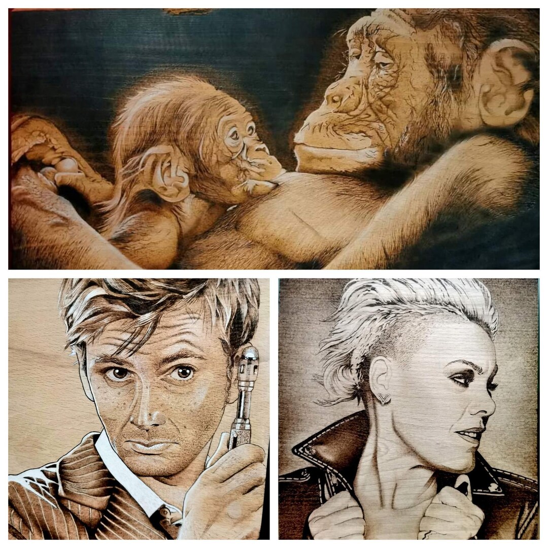 Human Portrait Pyrography Pyrography Portrait Art - Etsy
