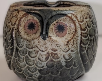 Vintage 1960s Ceramic Owl Ashtray Bowl Catchall Succulent Planter Boho Retro Mid-century Modern Home Decor