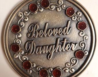 Batesville LifeStories Funeral Casket Display Medallion Magnetic #251339 Beloved Daughter Keepsake