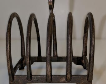 Vintage Metal Toast Rack / Bread Holder / Letter Holder - Gothic Mid Century