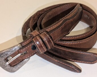 Cofi Made in Mexico Genuine Leather Oval Silver Buckle Belt  display picture 2