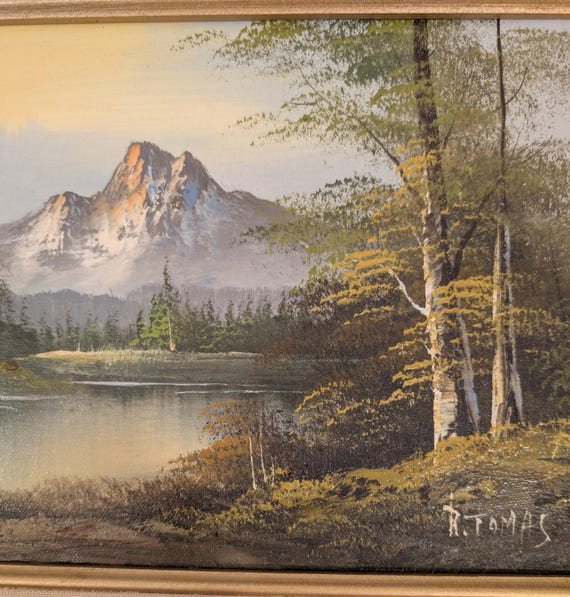 R TOMAS Oil Painting | Nicely Framed | River, Forest