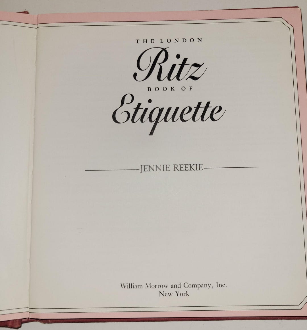 The London Ritz Book of Etiquette by Jennie Reekie | 1991 First Edition ...