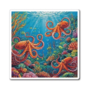 Octopus Beach Cottage Dekor Ozean Gastgeber Geschenk Bunte Sea Life Octopus Magnet Ocean Decor für jedes Haus