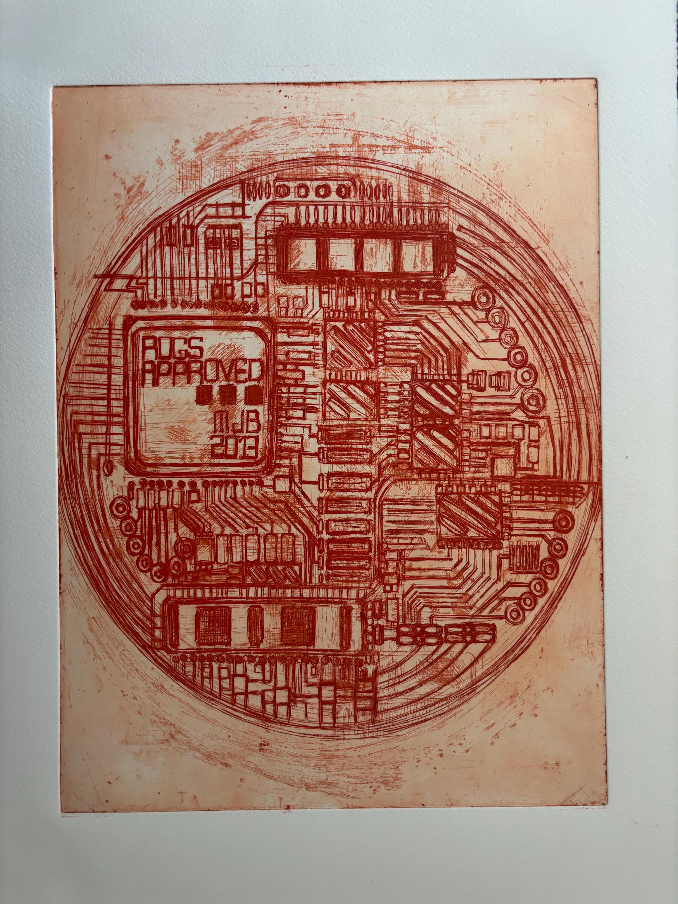 ビットコインリバース – スタンパ・アド・インシシオーネ・ファッタ・ア・マノ – Arte del circo crittografico in  rosso - Etsy 日本