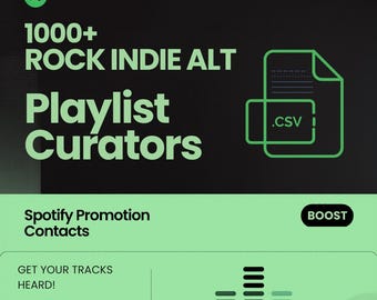 1000以上のロック、インディー、アコースティック、フォークのプレイリストキュレーター | Spotifyプロモーション連絡先 | シンガーソングライターマーケティング