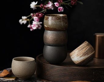 Handmade Japanese Tea Cup – Wabi-Sabi Ceramic, Minimalist Espresso Cup