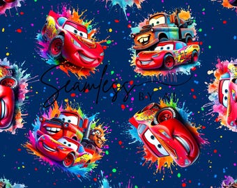 Magical cars seamless pattern, car pattern, bright digital download, sublimation fabric