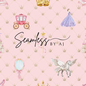 Princess Seamless Pattern: Magical Fabric Sublimation