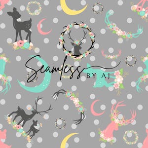 Baby deer seamless, adventures, baby nursery , sublimation fabric