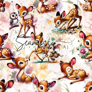 Magische Hirsche nahtlos, süße Hirsche, Hirsch Sublimation, Sublimationsstoff