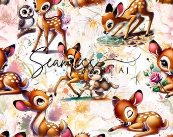 Faon magique sans couture, tissu cerf, sublimation
