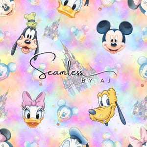 Magische muis naadloos, pastelpatroon, pastelontwerp, sublimatieprint