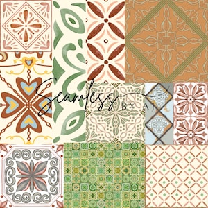 Patchwork seamless pattern, Mediterranean seamless, sublimation fabric