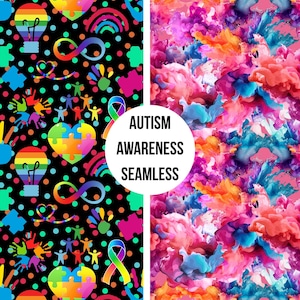 Autism seamless, colourful seamless, sublimation fabric