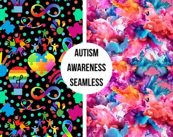 Autism seamless, colourful seamless, sublimation fabric
