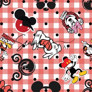 Magical Mouse Seamless Fabric: AI-Generated Sublimation Design