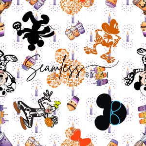 Halloween seamless, magical fabric, sublimation fabric