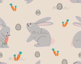 Easter Bunny Seamless Pattern: Spring Fabric Design