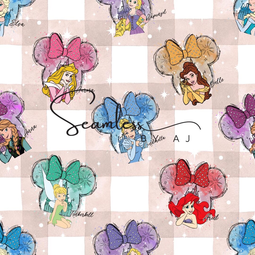 Princess Checkered Seamless Pattern - Etsy