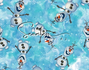 Snögubbe sömlöst mönster, digital nedladdning