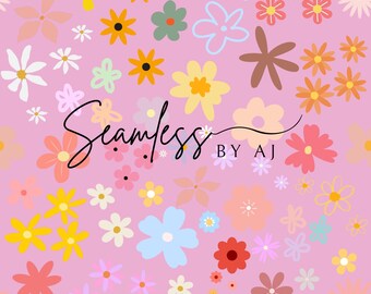 Spring Floral Seamless Pattern: Sublimation Fabric