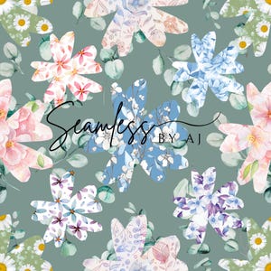 Floral Seamless Pattern: Bright Flower Fabric Design