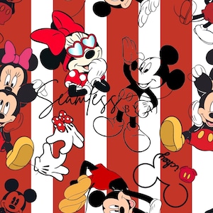 Magical Mouse Striped Seamless Fabric: Sublimation Design