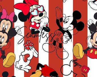 Magical Mouse Striped Seamless Fabric: Sublimation Design