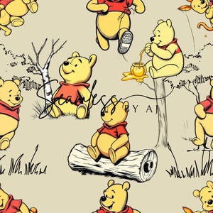 Cute bear seamless pattern, honey fabric, bear seamless, sublimation pattern