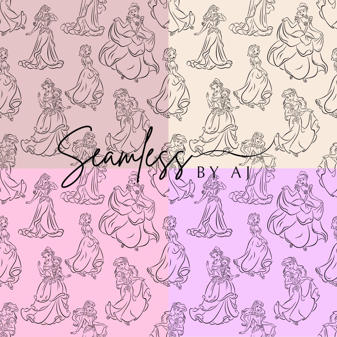 Princess Decorative Pattern Princess Seamless Pattern Fabric, Magical Design (digital Download) - Etsy
