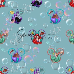Magical mermaid seamless pattern!under the sea, ocean seamless, mermaid seamless, sublimation fabric