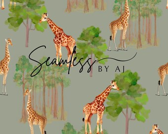 Giraffe Seamless Pattern: Nature Fabric Design (Digital Download
