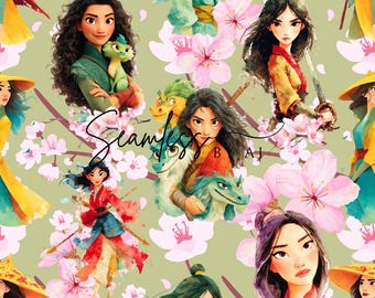 warrior Princess Seamless Stoff: Frauenpower Sublimation (Digitaler Download)