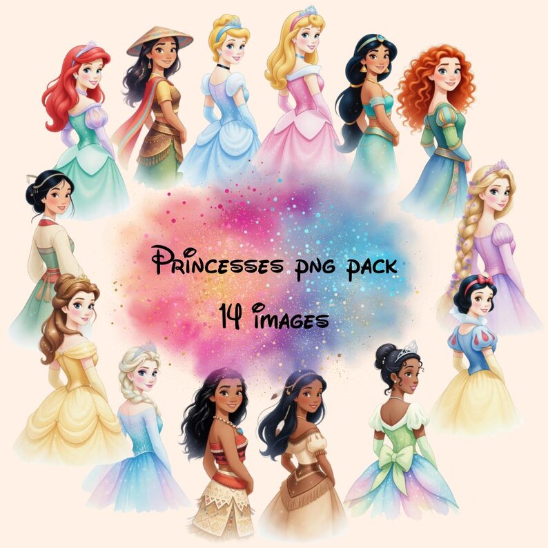 Princess Png Pack, 14 Downloadable Images - Etsy