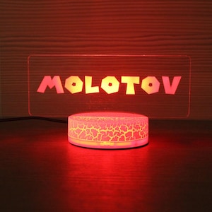 Personalized Gaming Room Decor Gamertag Dual Base Night Light, Gamer Tag Name Sign