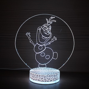 Olaf Snowman Elza And Anna Personalized Cartoon Princess Daughter Birthday Gift Night Lamp 3D Night Light Children Light Gift Idea