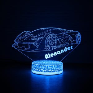 Lamborghini Terzo Millennio LB48H Lambo Terzo Millennio Light Lambo Lamp Owner 3D Night Light Children Home Decor Lambo Gift Idea