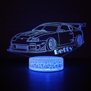 Toyota Supra MK4 Light Toyota Lamp Toyota Night Light Bedside Lamp 3D Night Lamp 3D Night Light Children Light LED Lamp Gift for him