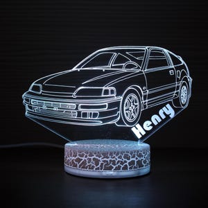 HONON CRX Del Sol VTEC HONON 3D Lampe HONON LIGHT 3D Nachtlampe 3D Nachtlicht Kinder Licht 3D Illusion LED Lampe Geschenk für Ihn Geschenkidee