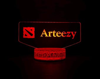 Custom Gamertag Dota 2 MOBA Classic Game Gamer Gift LED Light Great Gift For Streamers Gamers Groomsmen Game Room Decor